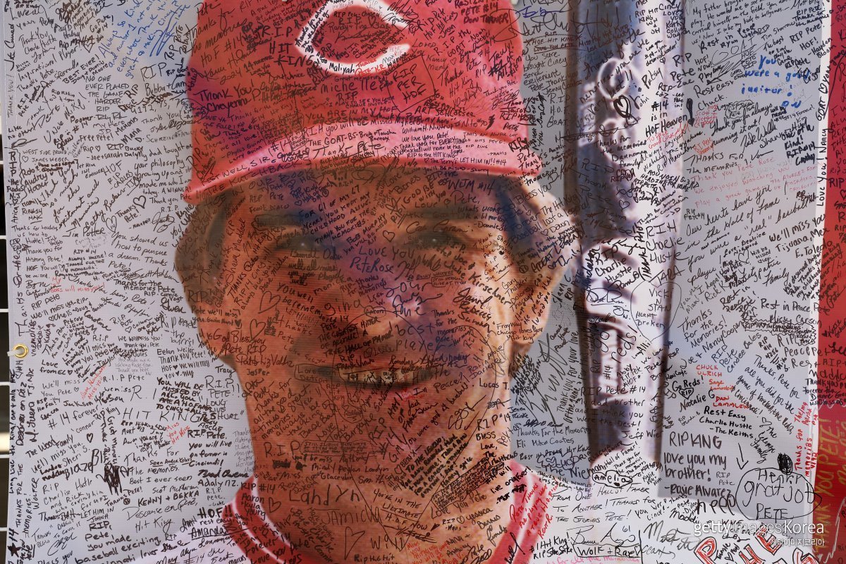 피트 로즈 추모. 사진=게티이미지코리아