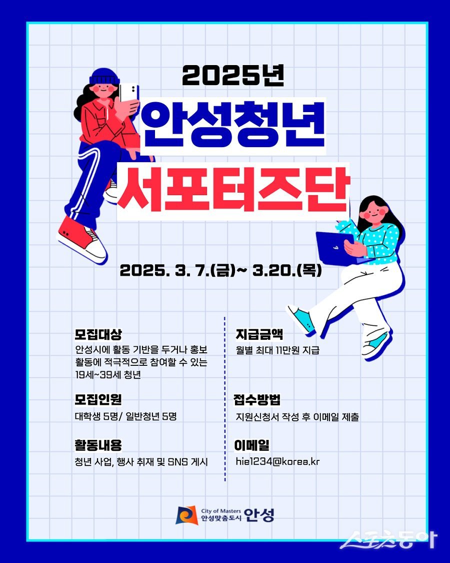 안성청년 서포터즈단 포스터. 사진제공|안성시청