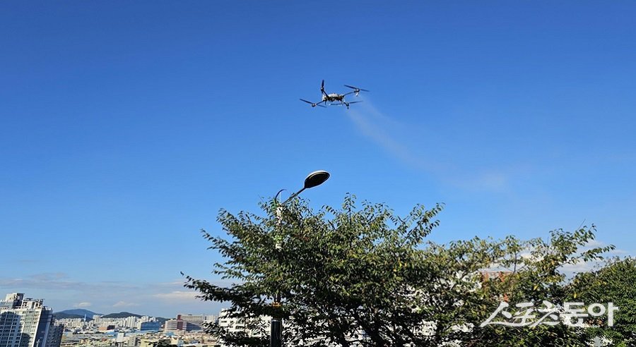 지난 2024년 드론 방역 모습. 사진제공|인천시청
