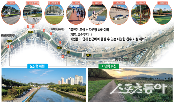 상주시 북천지구 하천재해 예방사업 위치도 및 전경사진. 사진제공｜상주시