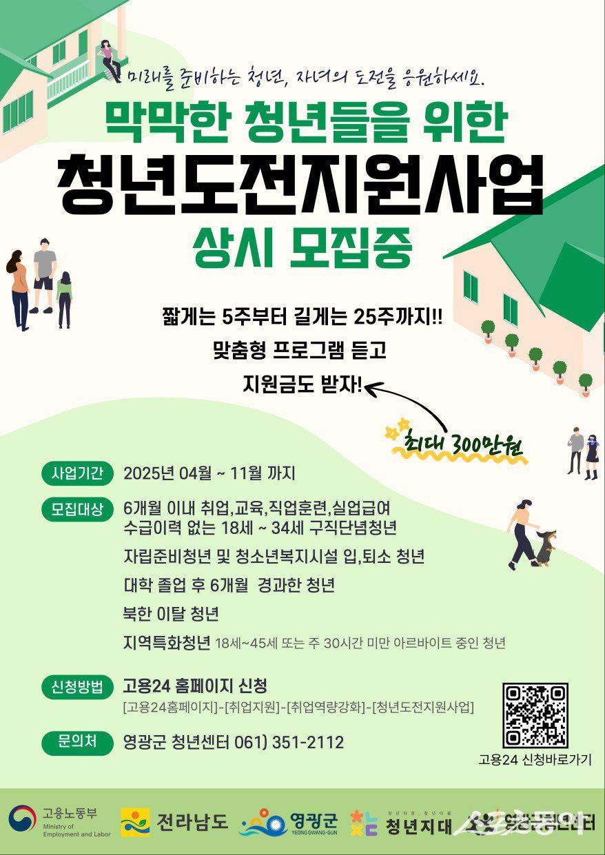영광군 청년도전지원사업 모집 안내문. 사진제공=영광군