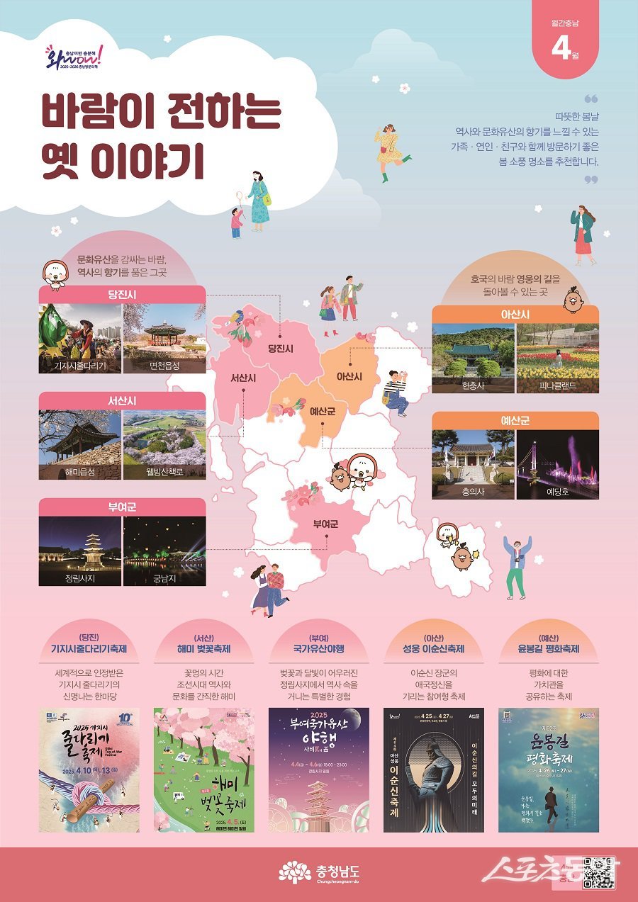 충남도는 ‘2025∼2026 충남 방문의 해’를 맞아 매달 새로운 관광 주제를 선정해 지역 명소를 소개하는 ‘월간 충남’을 운영하고 있다. 사진제공｜충남도청