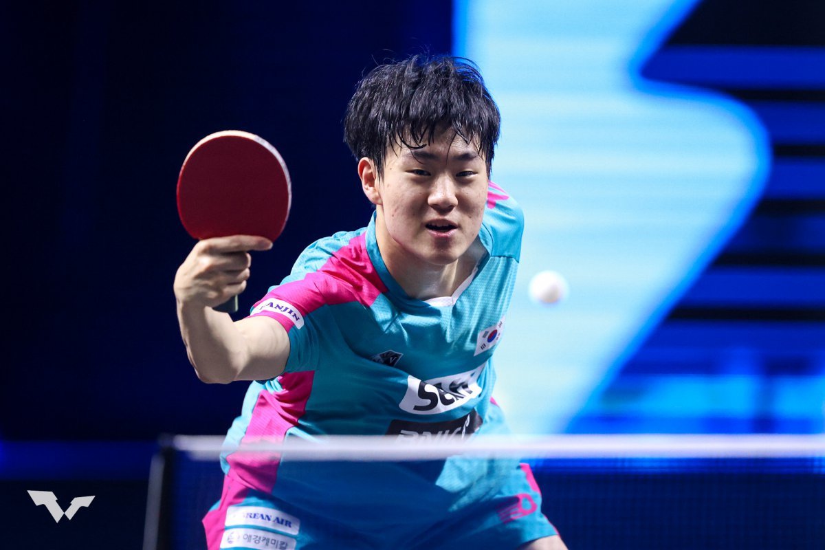 오준성이 30일(한국시간) 인도 자와할랄체육관에서 막을 내린 WTT 스타 컨텐더 첸나이 2025 대회 마지막 날 남자단식 결승에서 티보 포르레를 4-3으로 꺾고 우승했다. 생애 첫 WTT 시리즈 금메달이다. 사진제공|WTT