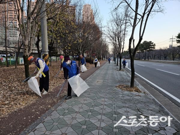 영주시가 ‘국토대청결운동’을 실시하고 있는 모습. 사진제공｜영주시