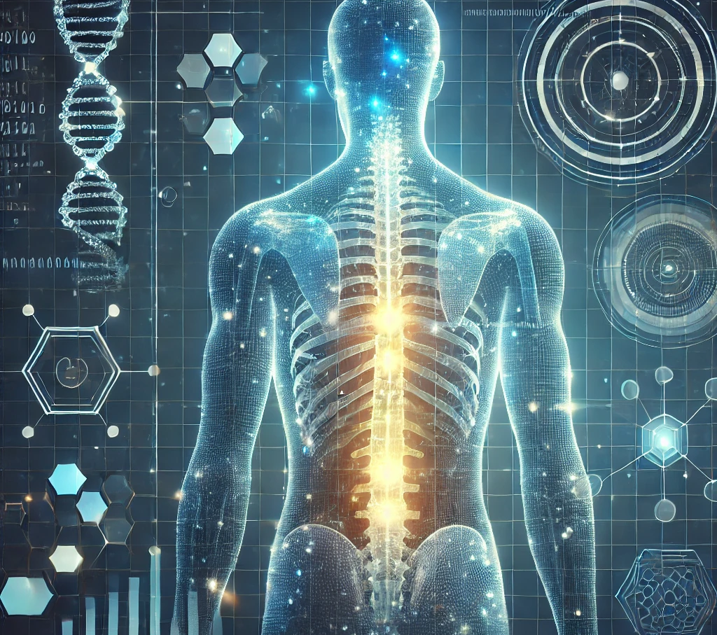 척추와 유전자 배열을 나타낸 이미지   사진제공｜ Chat GPT 자생한방병원