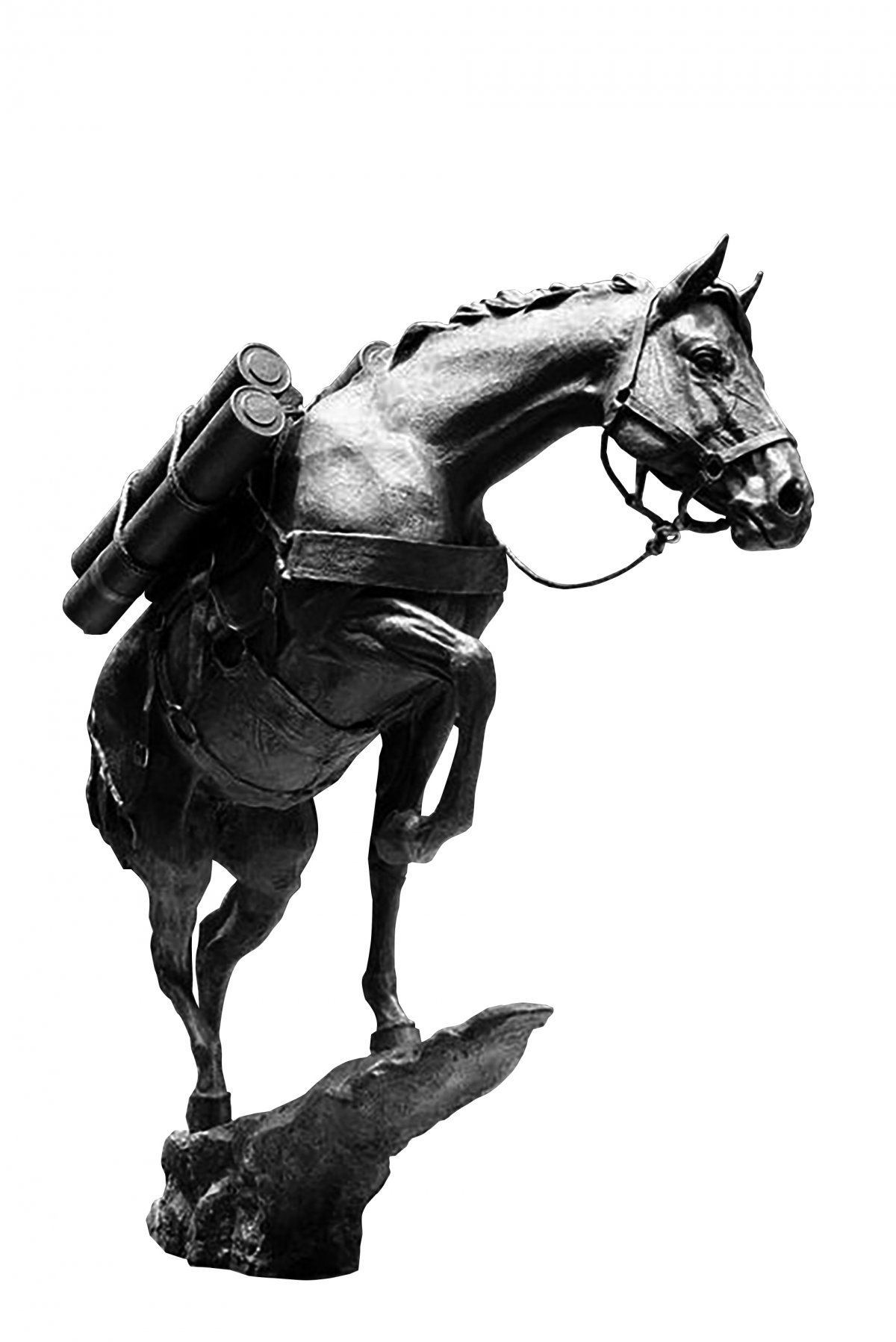 한국전정 때 연천 격전지에서 활약했던 레클리스의 모습을 재현한 동상 사진제공|한국마사회