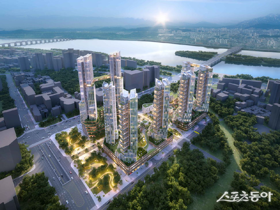 용산 정비창전면 제1구역 원안 설계 조감도. 사진제공ㅣ포스코이앤씨