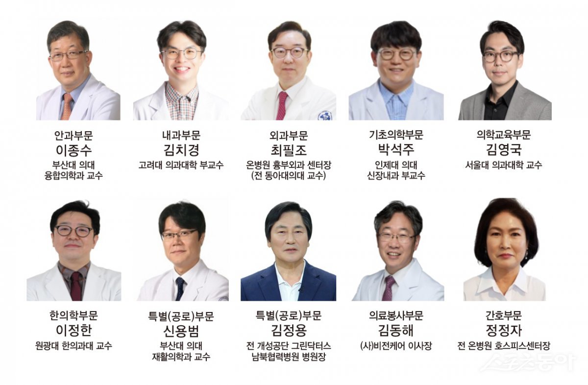 ‘온(ON)의학대상’ 초대 수상자 10명 명단. (사진제공=온병원)
