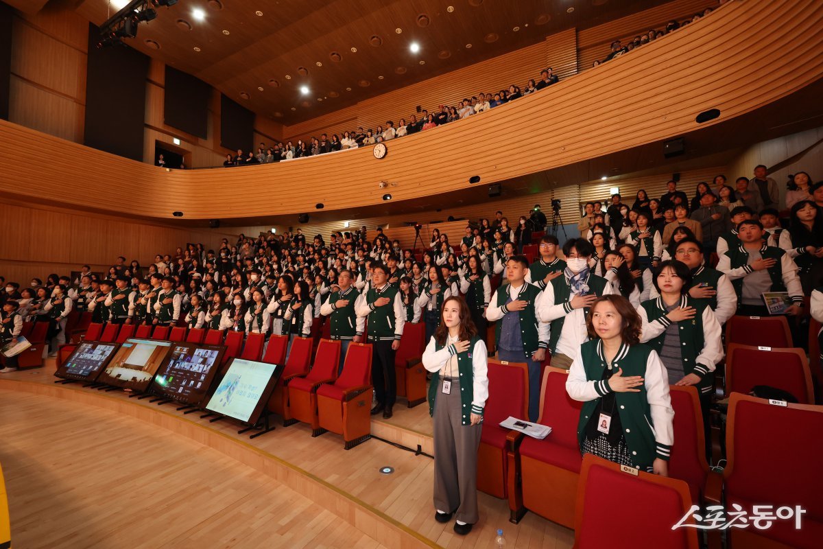 경기도교육청(교육감 임태희)은 지난 12일 남부청사에서 ‘제2기 교육기자단 미래나래’ 발대식을 성황리에 개최했다. 사진제공｜경기도교육청