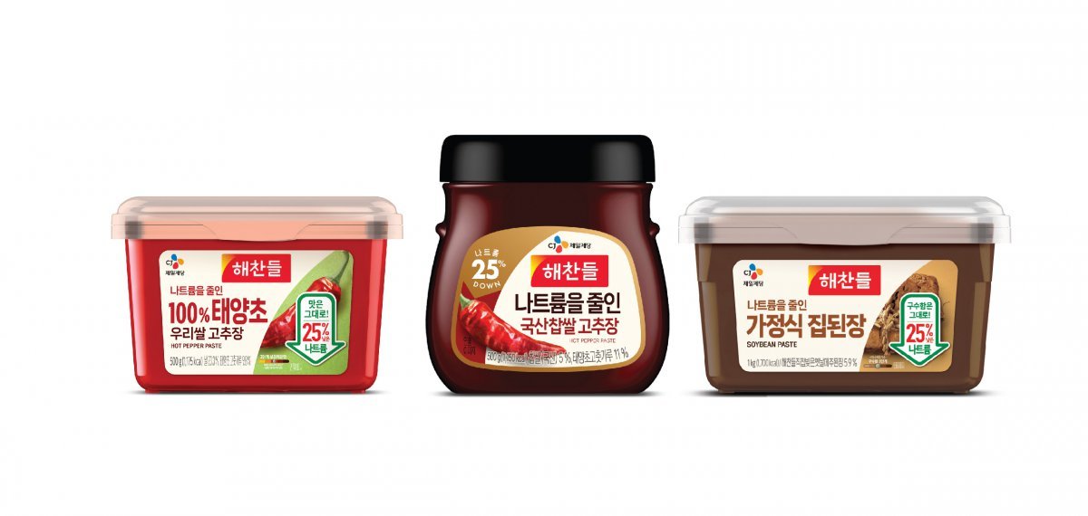 해찬들 나트륨 줄인 장류 3종. 사진제공 ｜CJ제일제당