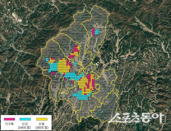 영주시 고정밀 전자지도 2025년 인덱스. 사진제공|영주시