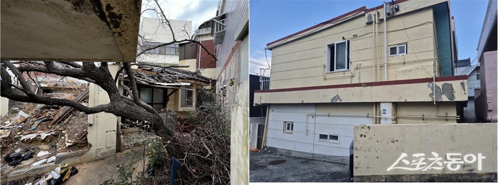 빈집 매입 및 생활 사회기반시설(SOC) 조성사업 대상지(왼쪽 동구 수정동, 오른쪽 영도구 청학동) 모습. (사진제공=부산시)