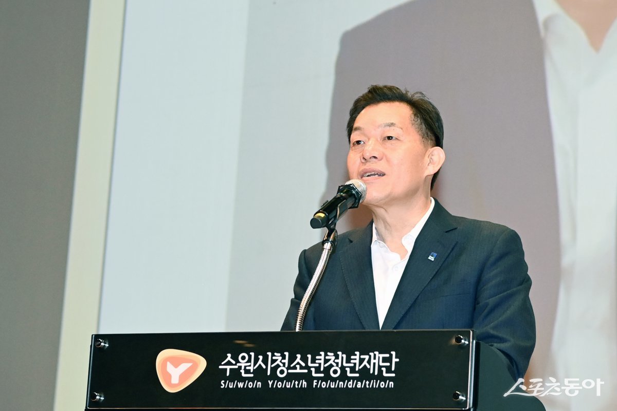 이재준 수원시장이 인사말을 하고 있다. 사진제공｜수원시