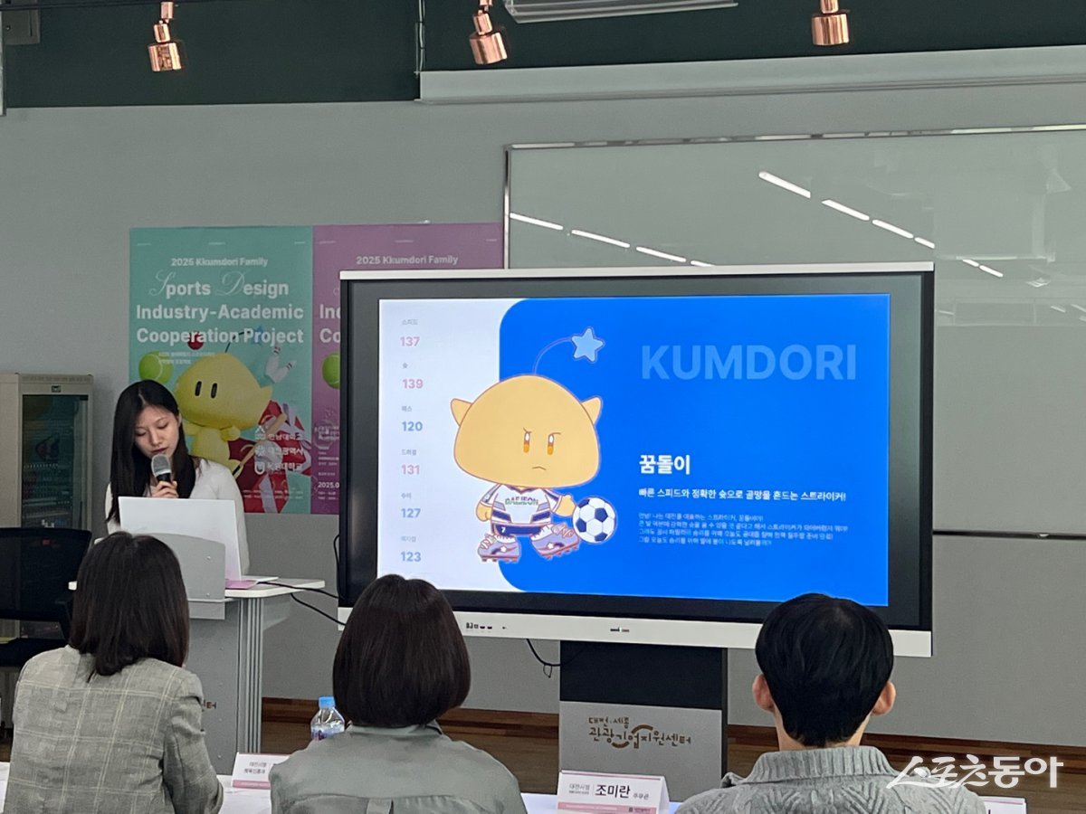 대전시가 추진 중인 ‘2025 꿈씨패밀리 스포츠 디자인 산학협력 프로젝트’가 중간보고회를 통해 가시적인 성과를 선보였다. 사진제공|대전시