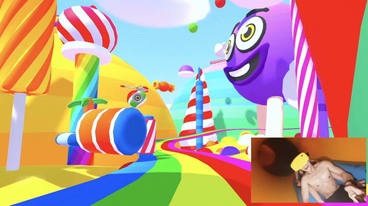 하이원 워터월드의 ‘VR슬라이드’에서 즐길 수 있는 가상현실 콘텐츠 중 하나인 ‘캔디랜드’ 사진제공|강원랜드