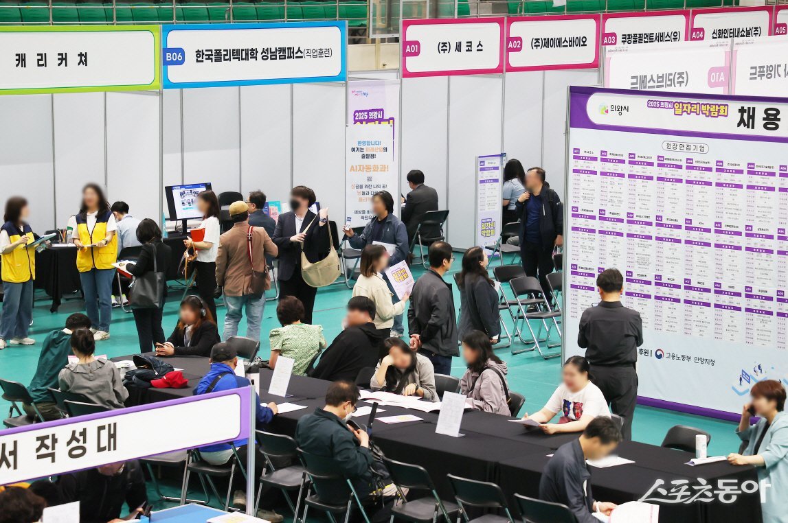 의왕시는 지난 15일 국민체육센터에서 개최된 ‘2025년 의왕시 일자리박람회’를 성황리에 마쳤다. 사진제공|의왕시