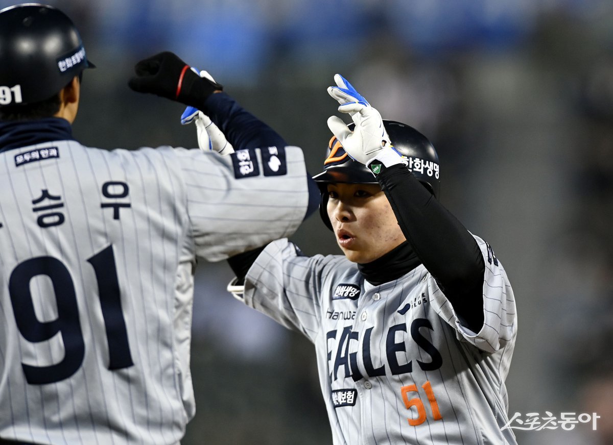 한화 문현빈(오른쪽).스포츠동아DB