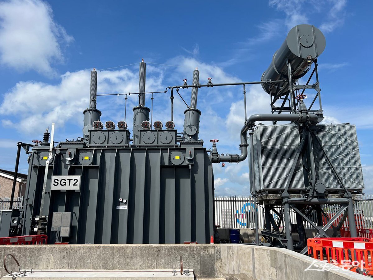 효성중공업이 2023년 스코틀랜드에 공급한 초고압변압기.사진제공｜효성중공업