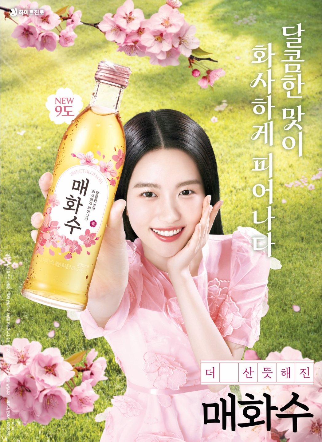 하이트진로는 저도주 트렌드에 맞춰 대표 매실주 ‘매화수’를 전면 리뉴얼했다.  매화수 포스터 이미지. 사진제공｜하이트진로