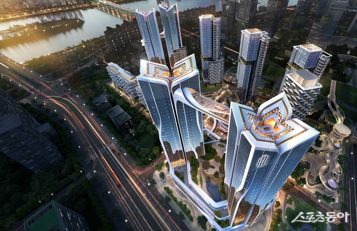 포스코이앤씨의 오티에르 용산 조감도. 사진제공ㅣ포스코이앤씨