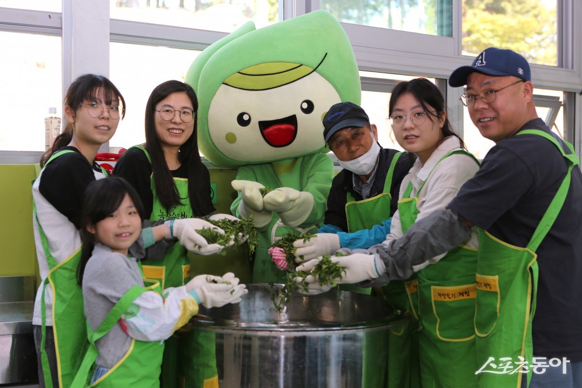 제48회 보성다향대축제에 참여한 관광객들의 차 만들기 체험현장. 사진제공=보성군