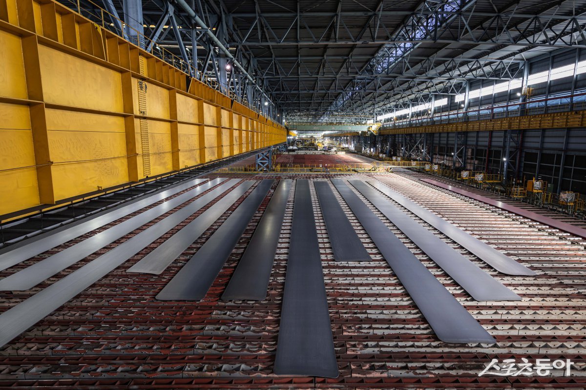 포스코 고망간강 후판공장 제품 적치. 사진제공ㅣ포스코