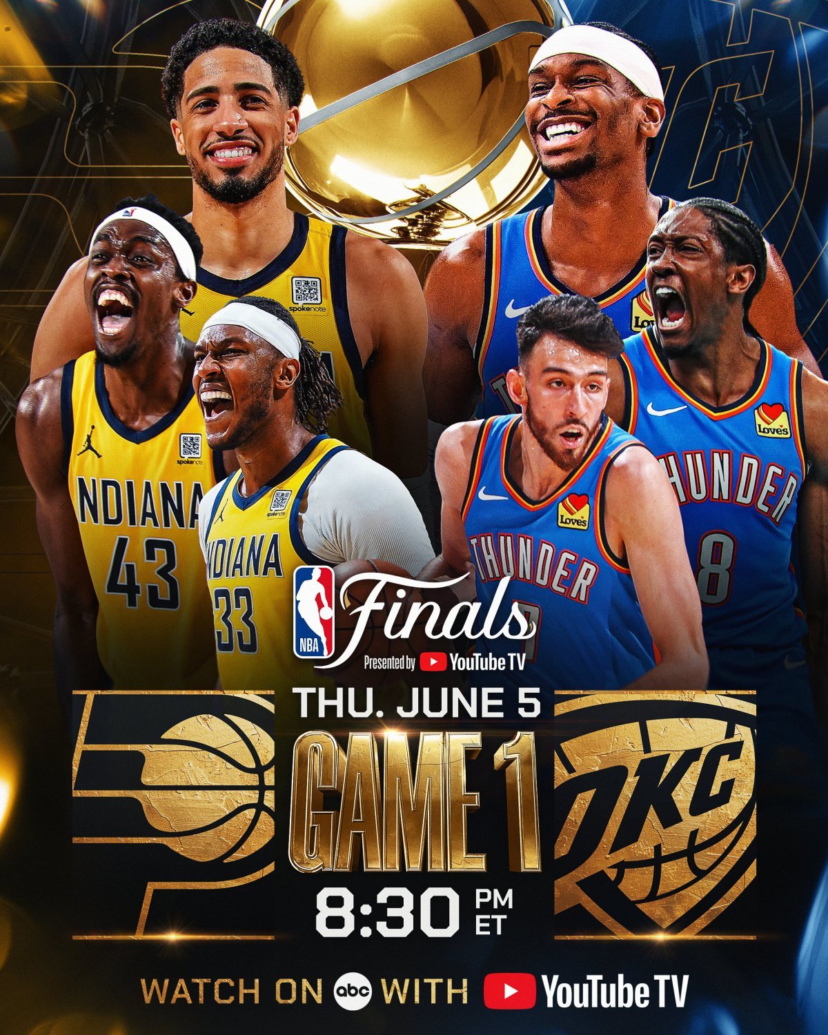 인디애나 페이서스 vs 오클라호마시티 썬더. 사진=미국 프로농구(NBA) 공식 SNS