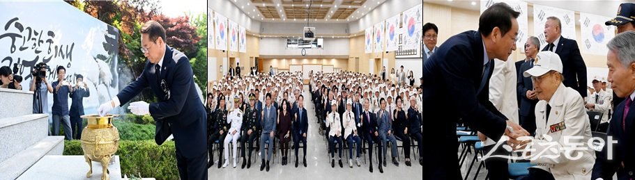 인천광역시(시장 유정복)는 6월 ‘호국보훈의 달’을 맞아 순국선열과 호국영령의 숭고한 희생정신을 기리고, 보훈가족에 대한 감사와 예우를 실천하기 위한 다양한 행사를 진행한다(좌측부터 지난해 제69주년 현충일 추념식 모습, 지난해 6.25전쟁 제74주년 기념식 모습). 사진제공|인천시