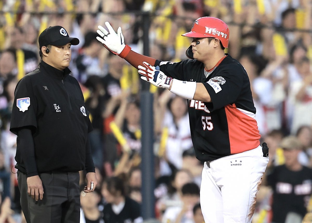 KIA 포수 한준수는 5일 잠실 두산전에서 생애 첫 3루타를 기록했다. 잠실|뉴시스