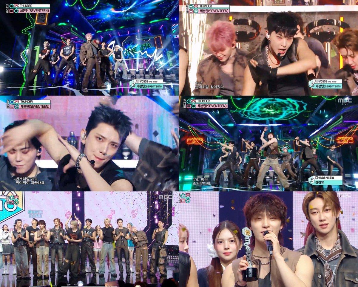 세븐틴이 신곡 ‘THUNDER’로 음악방송 4관왕을 달성하며, 국내외 주요 차트를 휩쓴 글로벌 인기를 다시 한번 입증했다. 사진제공|플레디스 엔터테인먼트
