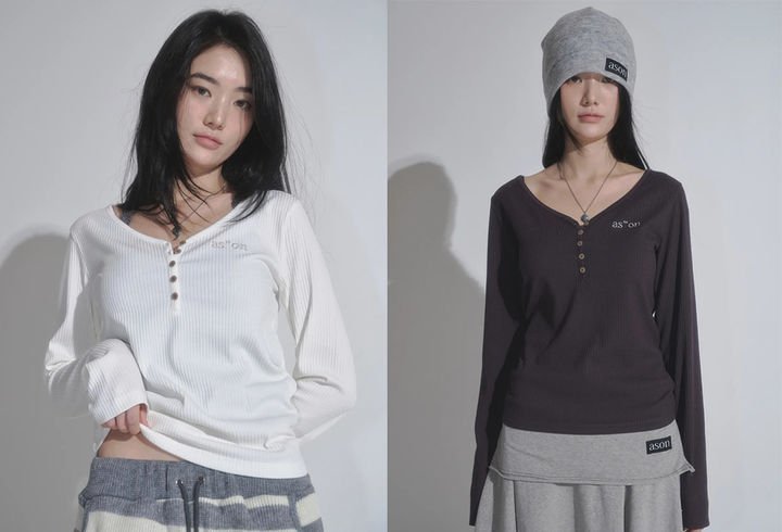 덜 걸치는 ‘멋’… ‘헨리넥 티셔츠’ 하나면 충분. 사진제공 | 무신사