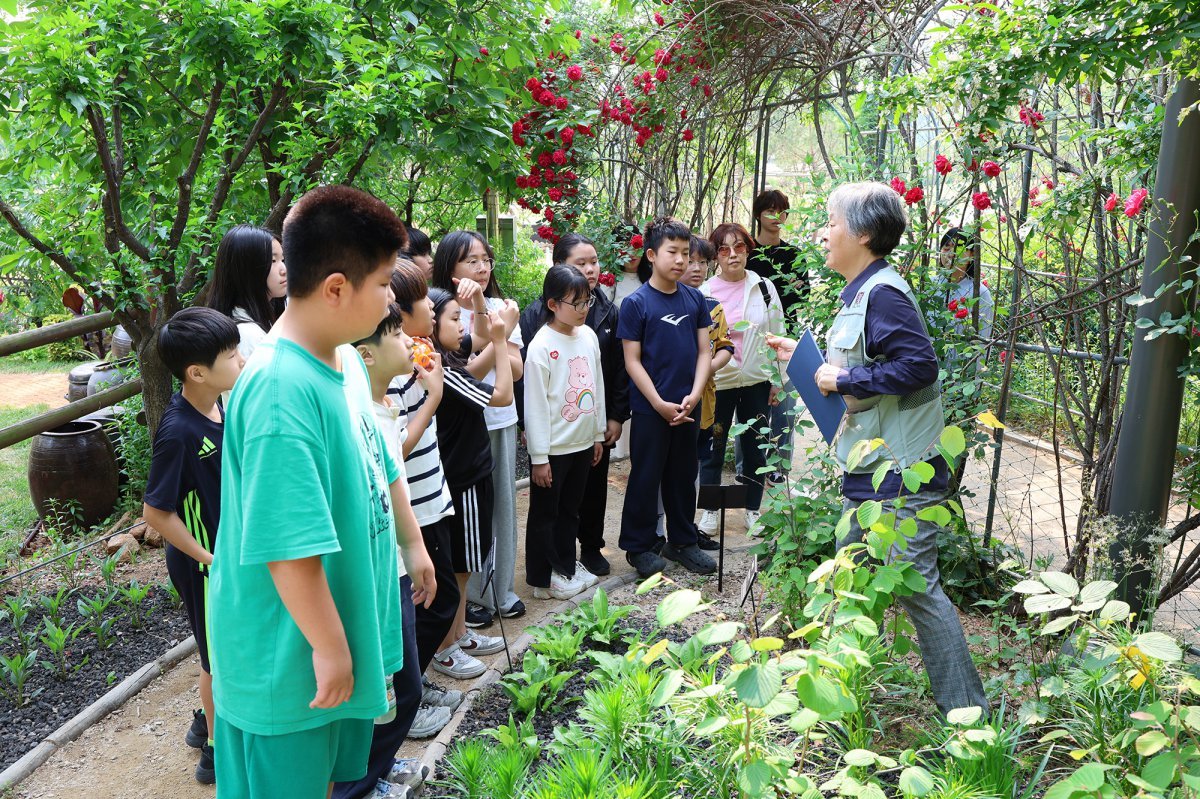 T커머스 업계가 직접 조성한 친환경 녹지 공간에서 참여형 ESG 캠페인을 펼쳐 주목받고 있다. 보라매공원 내 쉼터정원 ‘알파랑’에서 실시한 KT알파 쇼핑의 기후변화와 생물 다양성에 대한 교육. 사진제공｜KT알파 쇼핑