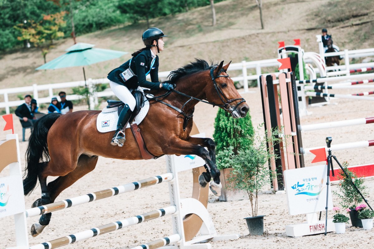 말레이시아로 수출된 한국 승용마 케이스타의 경기 모습 사진제공|한국마사회