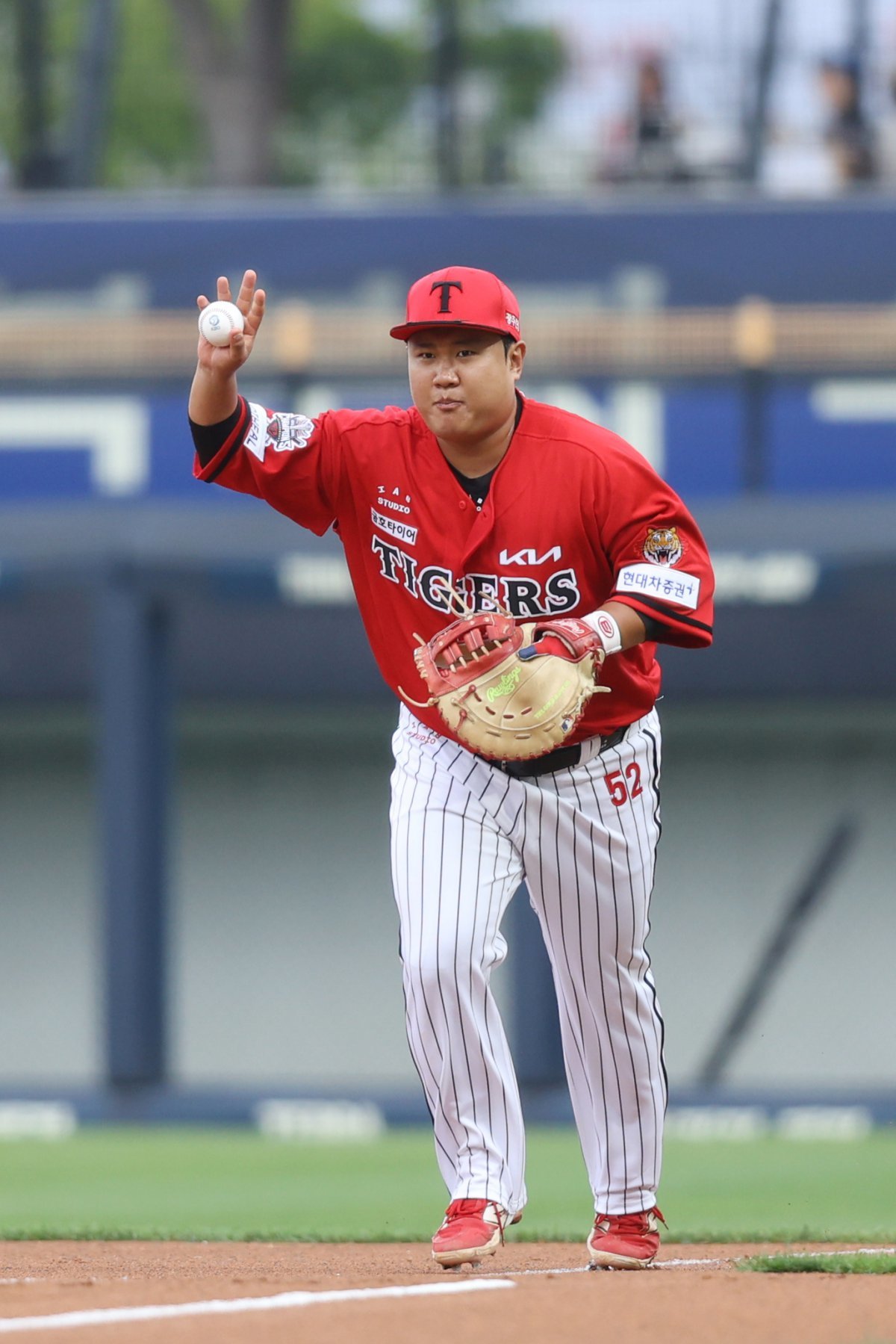 KIA 황대인은 1루에서 안정감을 불어넣어야 한다. 사진제공｜KIA 타이거즈