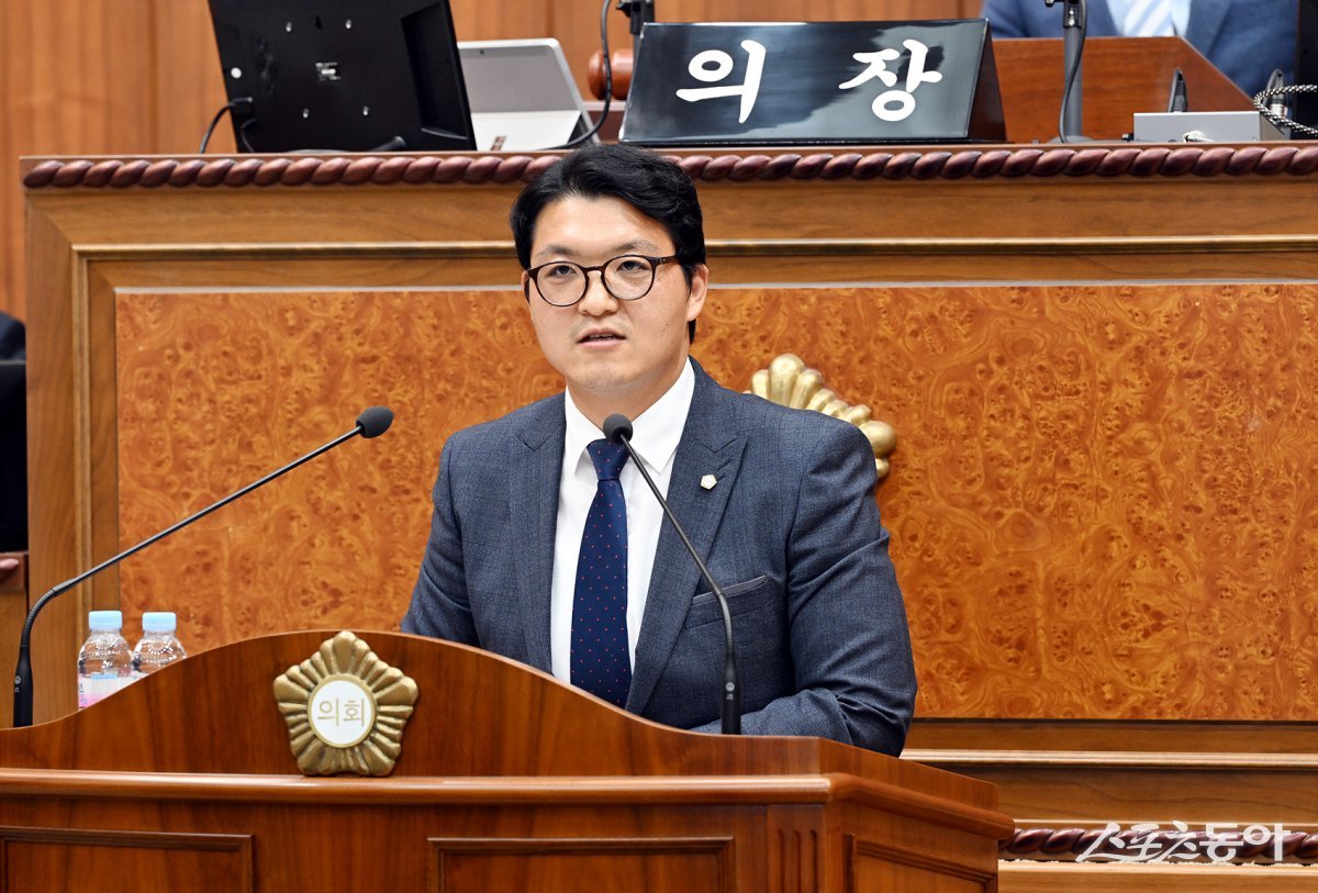 조세일 의원이 6월 9일 의정부시의회에서 5분 발언하고 있다. 사진제공ㅣ의정부시의회