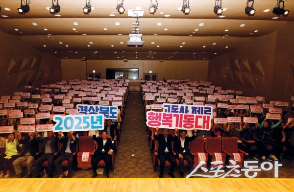 경상북도 고독사 예방 행복기동대 결의대회서 적극 실천 퍼포먼스를 펼치고 있다. 사진제공 ㅣ 경북도