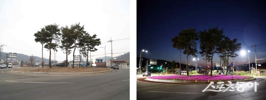 연풍2리 회전교차로 표지병, 조명개선, 미끄럼 도막.  사진제공ㅣ파주시