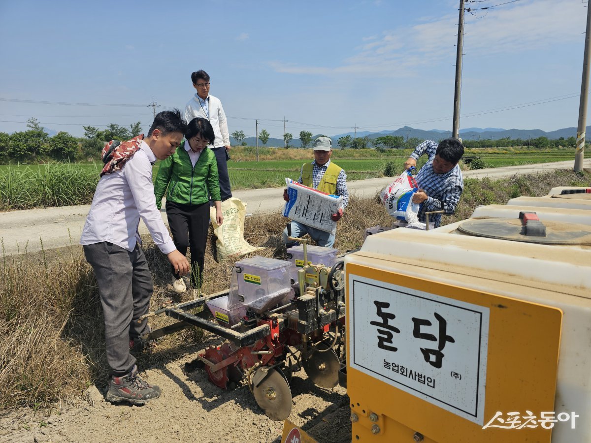서리태 작업 현장. 사진제공=강진군