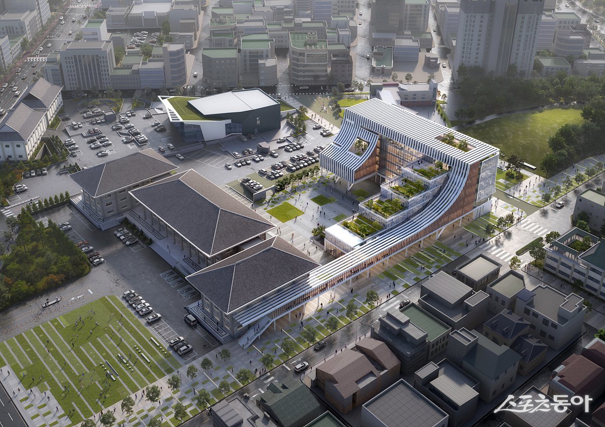 여수시 ‘본청사 별관 증축 건립사업’ 설계공모 당선작 조감도. 사진제공=여수시
