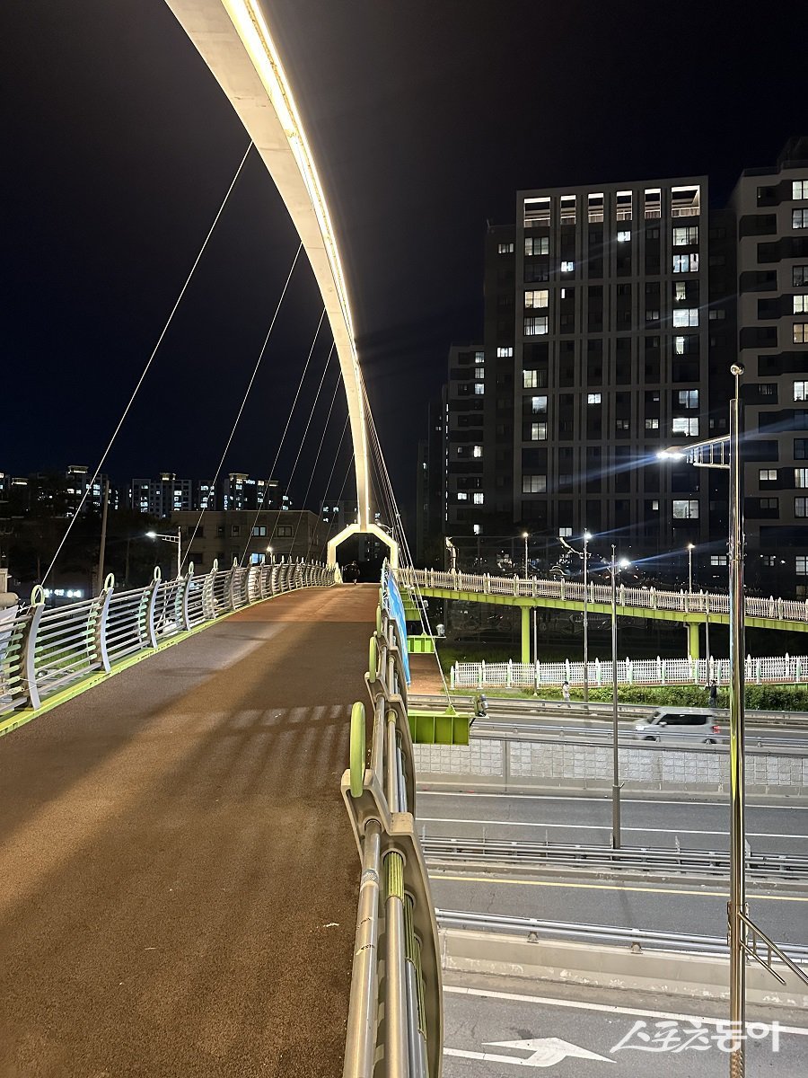 김포시,  마송육교의 경관조명을 전면교체하고 추가 설치했다. 사진제공｜김포시청