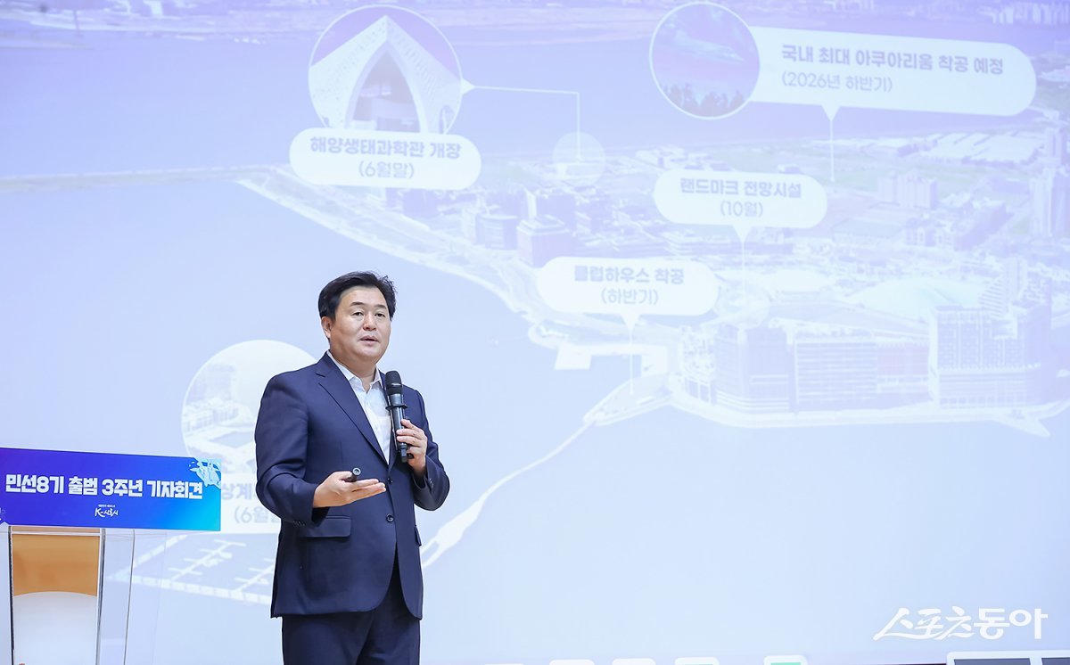 시흥시가 민선8기 출범 3주년을 맞아 시민과 함께 일궈낸 성과를 돌아보고, 시화호와 바이오를 핵심 축으로 한 ‘대한민국 대표도시’ 비전을 제시했다(임병택 시장). 사진제공｜시흥시