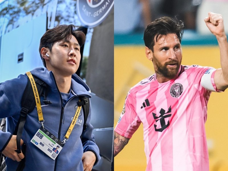 PSG와 인터 마이애미가 30일(한국시간) 열리는 클럽월드컵 16강에서 맞붙는다. 이강인(왼쪽)과 리오넬 메시의 맞대결이 성사될지도 관심사다. 사진출처|PSG·인터 마이애미 페이스북