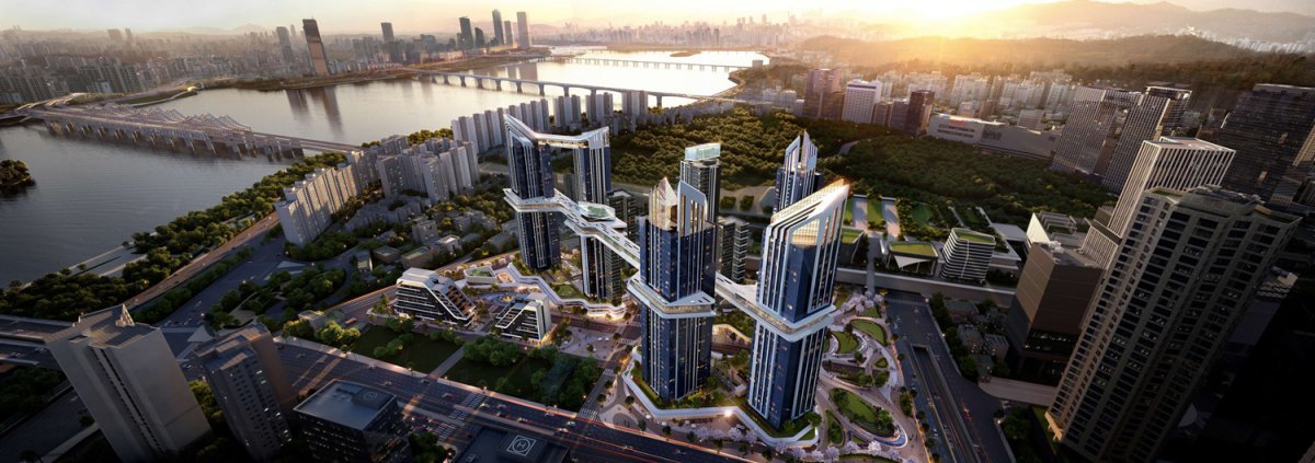 HDC현대산업개발이 제안한 ‘더 라인 330’ 조감도. 사진제공｜HDC현대산업개발