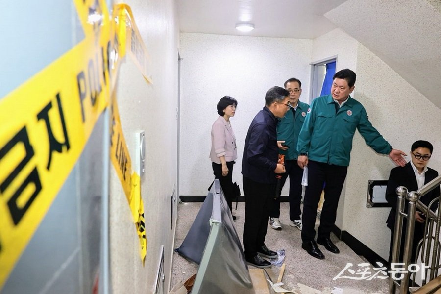 인천 미추홀구, 이영훈 구청장이 피해 상황을 점검하고 피해 복구를 위한 대책 마련을 지시했다. 사진제공｜인천 미추홀구청