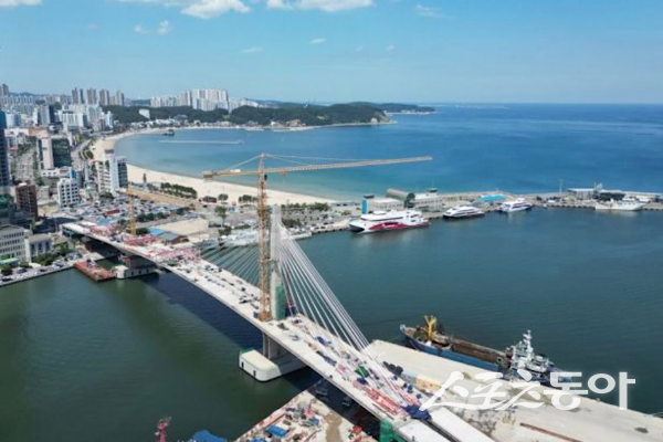 동빈대교(해오름대교) 건설 현장. 사진제공ㅣ포항시