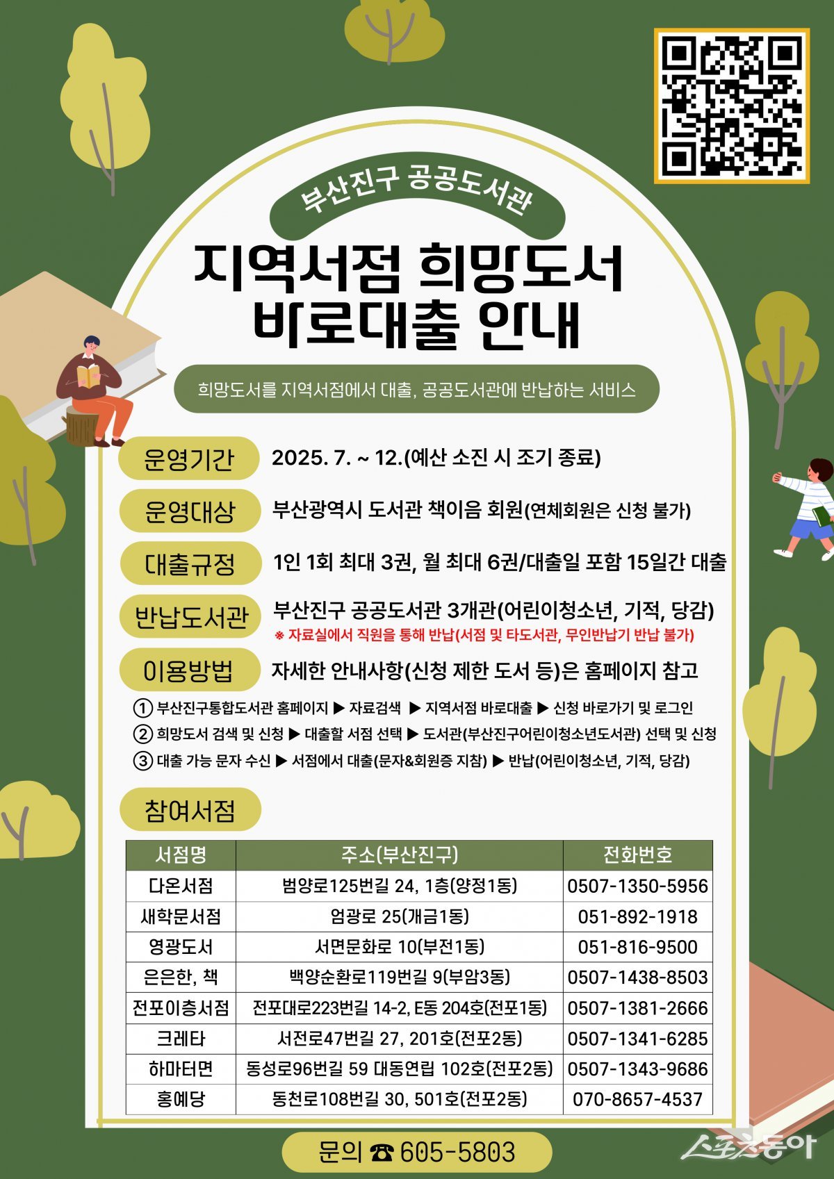 부산진구, 지역서점 희망도서 바로대출 서비스 운영. (사진제공=부산진구)