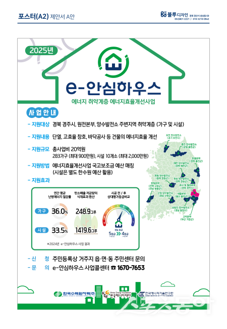 한수원 ‘2025 e-안심하우스’ 에너지 효율 개선사업 홍보 포스터. 사진제공 ㅣ 한수원