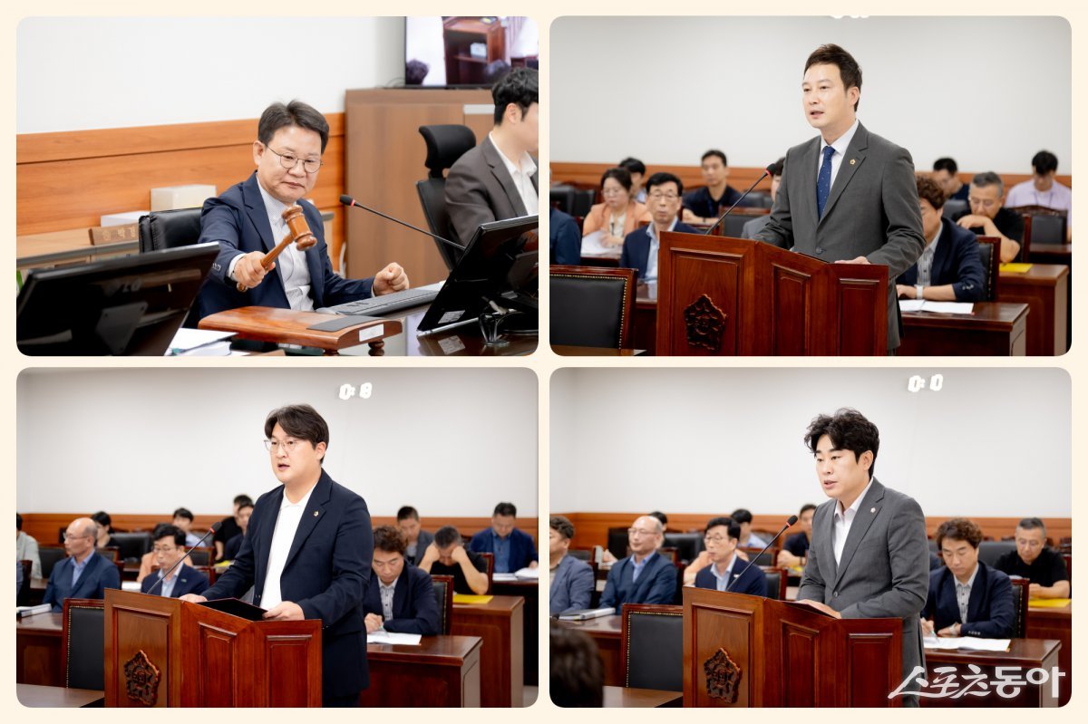 (윗줄부터 시계방향으로) 박경원 위원장, 이진환 의원, 김상수 의원, 김지훈(민) 의원. 사진제공ㅣ남양주시 