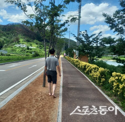 영덕군이 조성한 ‘황금사철 거리’와 ‘맨발 황톳길’이 주민의 인기를 얻고 있다. 사진제공 ㅣ 영덕군