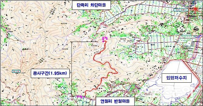 입암면 간선임도 개설공사 위치도. 사진제공=정읍시
